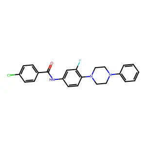 4-chloro-N-[3-fluoro-4-(4-phenylpiperazin-1-yl)phenyl]benzamide structure