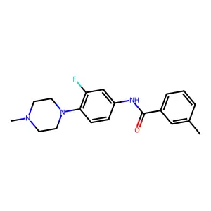 N-[3-fluoro-4-(4-methylpiperazino)phenyl]-3-methylbenzenecarboxamide structure