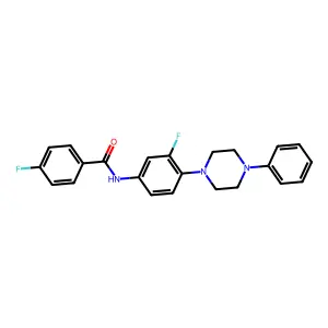 4-fluoro-N-[3-fluoro-4-(4-phenylpiperazin-1-yl)phenyl]benzamide structure