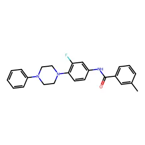 N-[3-fluoro-4-(4-phenylpiperazin-1-yl)phenyl]-3-methylbenzamide structure