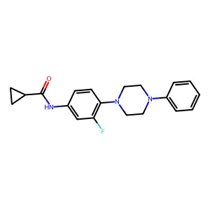 N-[3-fluoro-4-(4-phenylpiperazin-1-yl)phenyl]cyclopropanecarboxamide structure