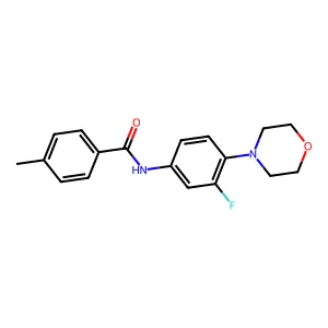 N-(3-fluoro-4-morpholinophenyl)-4-methylbenzenecarboxamide structure