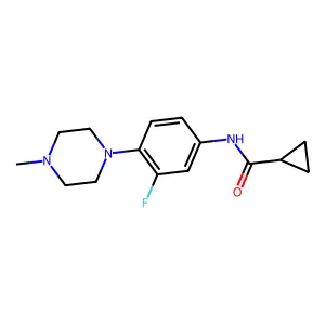 N-[3-fluoro-4-(4-methylpiperazin-1-yl)phenyl]cyclopropanecarboxamide structure