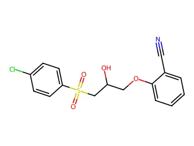 2-{3-[(4-Chlorophenyl)sulfonyl]-2-hydroxypropoxy}benzenecarbonitrile structure