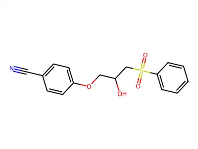 4-[3-(Benzenesulfonyl)-2-hydroxypropoxy]benzonitrile structure