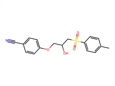 4-{2-Hydroxy-3-[(4-methylphenyl)sulfonyl]propoxy}benzenecarbonitrile structure