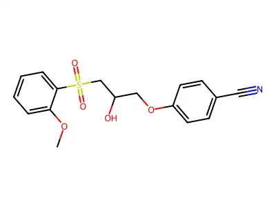4-{2-Hydroxy-3-[(2-methoxyphenyl)sulfonyl]propoxy}benzenecarbonitrile structure