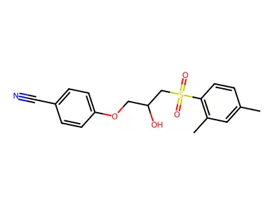 4-{3-[(2,4-Dimethylphenyl)sulfonyl]-2-hydroxypropoxy}benzenecarbonitrile structure