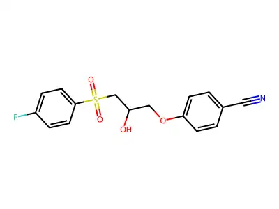 4-{3-[(4-Fluorophenyl)sulfonyl]-2-hydroxypropoxy}benzenecarbonitrile structure