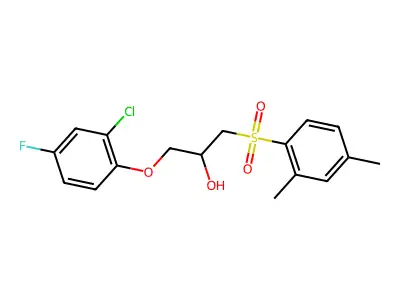 1-(2-Chloro-4-fluorophenoxy)-3-[(2,4-dimethylphenyl)sulfonyl]-2-propanol structure