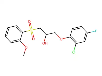1-(2-Chloro-4-fluorophenoxy)-3-[(2-methoxyphenyl)sulfonyl]-2-propanol structure