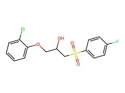 1-(2-Chlorophenoxy)-3-[(4-fluorophenyl)sulfonyl]-2-propanol structure