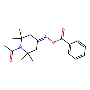 1-{4-[(Benzoyloxy)imino]-2,2,6,6-tetramethylpiperidino}-1-ethanone structure