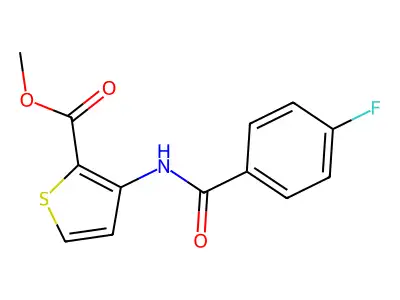Methyl 3-[(4-fluorobenzoyl)amino]-2-thiophenecarboxylate structure