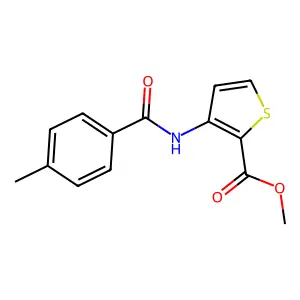 Methyl 3-((4-methylbenzoyl)amino)-2-thiophenecarboxylate structure