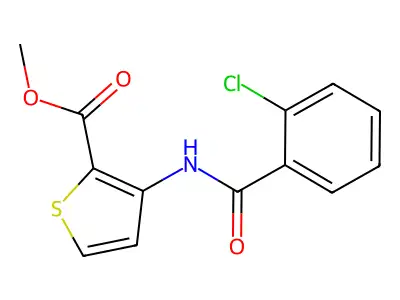 Methyl 3-(2-chlorobenzamido)thiophene-2-carboxylate structure