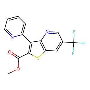 Methyl 3-(2-pyridinyl)-6-(trifluoromethyl)thieno[3,2-b]pyridine-2-carboxylate structure