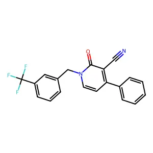 2-Oxo-4-phenyl-1-[3-(trifluoromethyl)benzyl]-1,2-dihydro-3-pyridinecarbonitrile structure