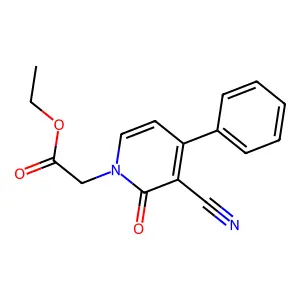 ethyl 2-[3-cyano-2-oxo-4-phenyl-1(2H)-pyridinyl]acetate structure
