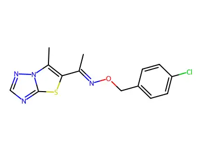 1-(6-methyl[1,3]thiazolo[3,2-b][1,2,4]triazol-5-yl)-1-ethanone O-(4-chlorobenzyl)oxime structure