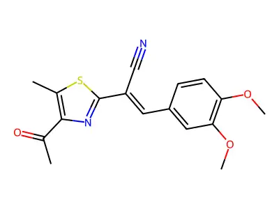 2-(4-Acetyl-5-methyl-1,3-thiazol-2-yl)-3-(3,4-dimethoxyphenyl)prop-2-enenitrile structure