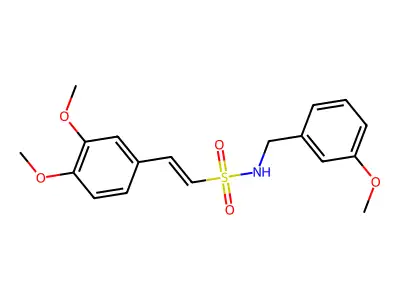 2-(3,4-dimethoxyphenyl)-N-[(3-methoxyphenyl)methyl]ethenesulfonamide structure