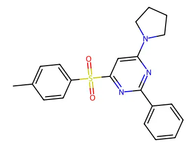 4-Methylphenyl 2-phenyl-6-(1-pyrrolidinyl)-4-pyrimidinyl sulfone structure