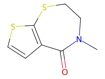 4-methyl-3,4-dihydrothieno[3,2-f][1,4]thiazepin-5(2H)-one structure