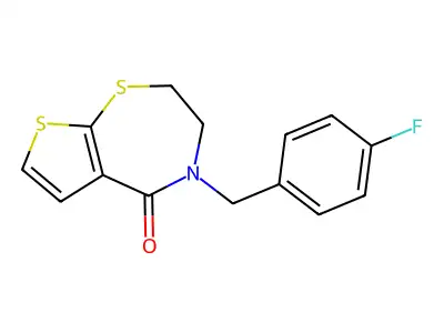 4-(4-fluorobenzyl)-3,4-dihydrothieno[3,2-f][1,4]thiazepin-5(2H)-one structure