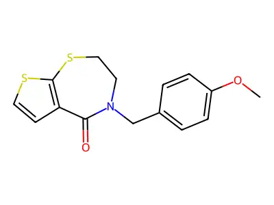 4-(4-methoxybenzyl)-3,4-dihydrothieno[3,2-f][1,4]thiazepin-5(2H)-one structure
