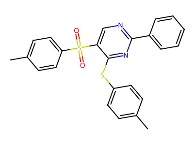 4-Methylphenyl 4-[(4-methylphenyl)sulfanyl]-2-phenyl-5-pyrimidinyl sulfone structure