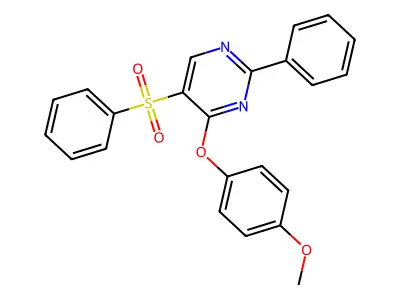 5-(Benzenesulfonyl)-4-(4-methoxyphenoxy)-2-phenylpyrimidine structure