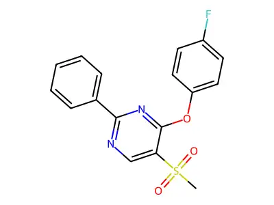 4-(4-Fluorophenoxy)-5-(methylsulfonyl)-2-phenylpyrimidine structure