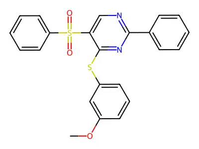 4-[(3-Methoxyphenyl)sulfanyl]-2-phenyl-5-pyrimidinyl phenyl sulfone structure