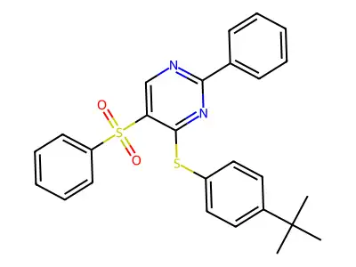 4-{[4-(Tert-butyl)phenyl]sulfanyl}-2-phenyl-5-(phenylsulfonyl)pyrimidine structure