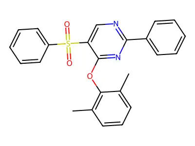 5-(Benzenesulfonyl)-4-(2,6-dimethylphenoxy)-2-phenylpyrimidine structure