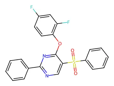 5-(Benzenesulfonyl)-4-(2,4-difluorophenoxy)-2-phenylpyrimidine structure