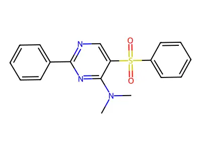 5-(benzenesulfonyl)-N,N-dimethyl-2-phenylpyrimidin-4-amine structure