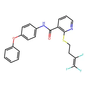 N-(4-phenoxyphenyl)-2-[(3,4,4-trifluoro-3-butenyl)sulfanyl]nicotinamide structure