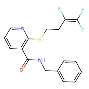 N-benzyl-2-[(3,4,4-trifluoro-3-butenyl)sulfanyl]nicotinamide structure