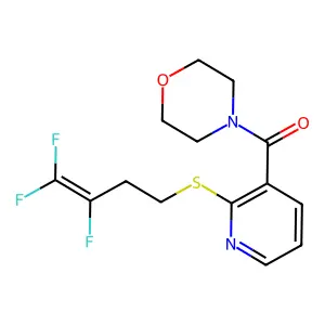 Morpholino{2-[(3,4,4-trifluoro-3-butenyl)sulfanyl]-3-pyridinyl}methanone structure