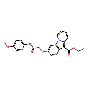 Ethyl 3-[2-(4-methoxyanilino)-2-oxoethoxy]pyrido[1,2-a]indole-10-carboxylate structure