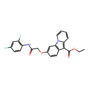 Ethyl 3-[2-(2,4-difluoroanilino)-2-oxoethoxy]pyrido[1,2-a]indole-10-carboxylate structure