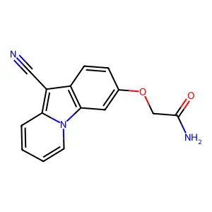 2-[(10-氰基吡啶并[1,2-a]吲哚-3-基)]乙酰胺 structure