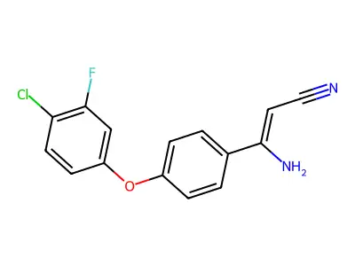 3-Amino-3-[4-(4-chloro-3-fluorophenoxy)phenyl]prop-2-enenitrile structure
