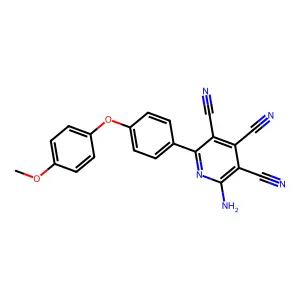 2-Amino-6-[4-(4-methoxyphenoxy)phenyl]pyridine-3,4,5-tricarbonitrile structure