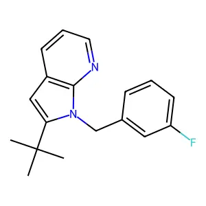 2-(tert-butyl)-1-(3-fluorobenzyl)-1H-pyrrolo[2,3-b]pyridine structure