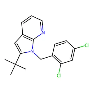 2-Tert-butyl-1-[(2,4-dichlorophenyl)methyl]pyrrolo[2,3-b]pyridine structure