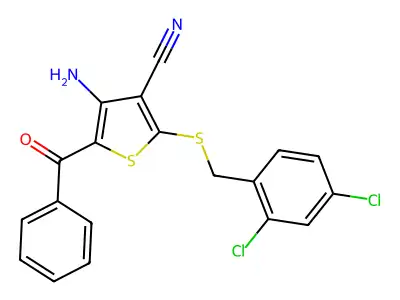 4-Amino-5-benzoyl-2-[(2,4-dichlorobenzyl)sulfanyl]-3-thiophenecarbonitrile structure