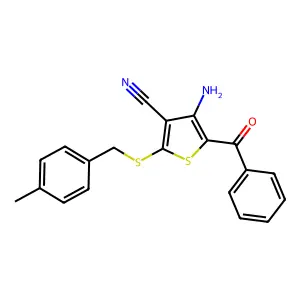 4-Amino-5-benzoyl-2-[(4-methylbenzyl)sulfanyl]-3-thiophenecarbonitrile structure